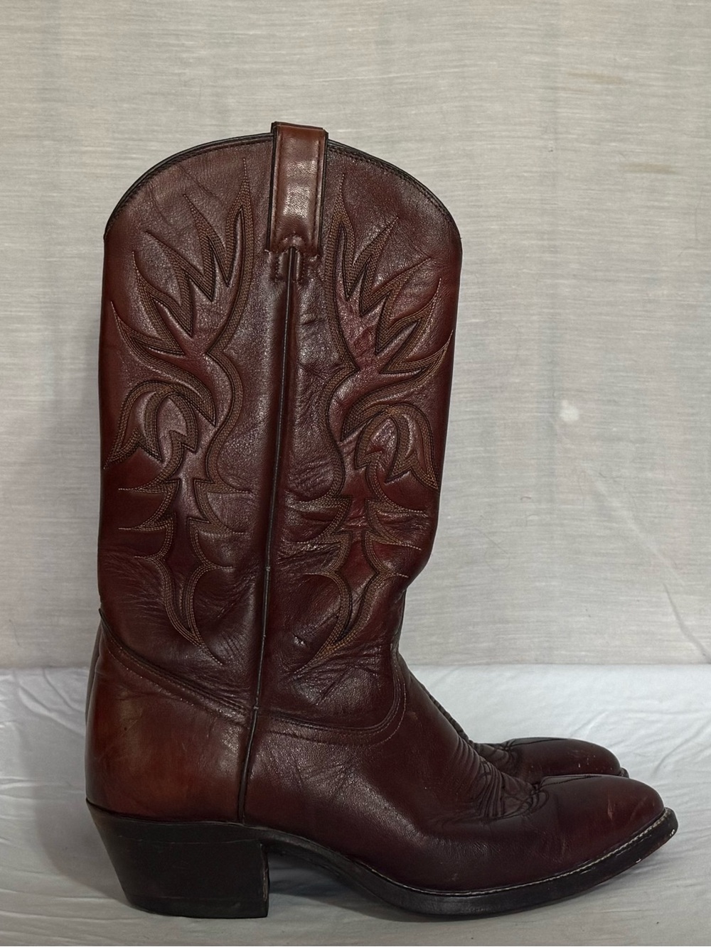 Imperial Brown Leather Cowboy Boots Men’s 9.5D USA Made Vintage